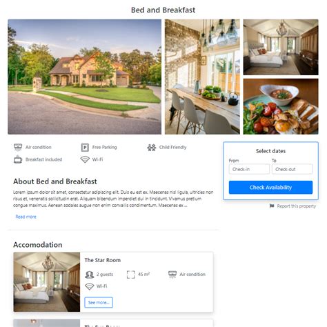 Bed And Breakfast Website Template