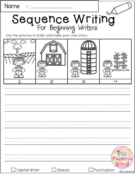 Beginner First Grade Writing Worksheets Free Printable