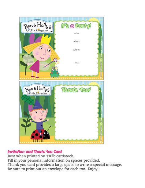 Ben And Holly Invitation Template
