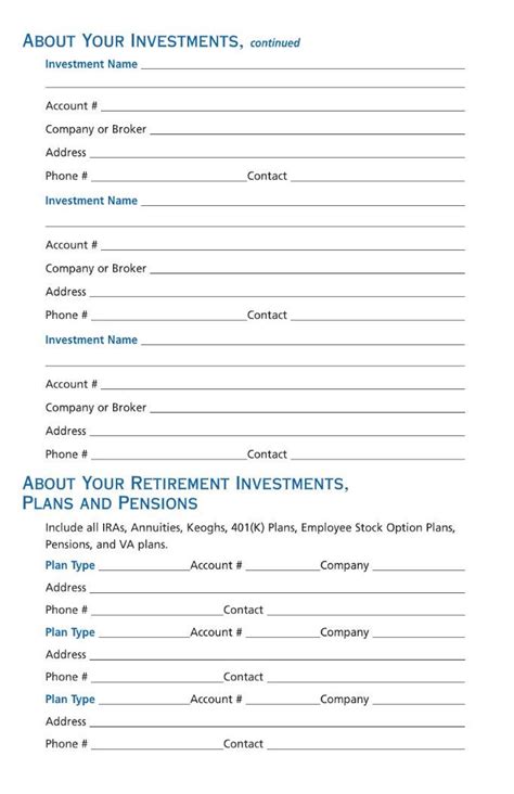Beneficiary Planner Template