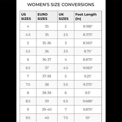 Bernie Mev Size Chart