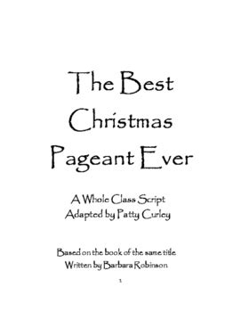Best Christmas Pageant Ever Script Printable
