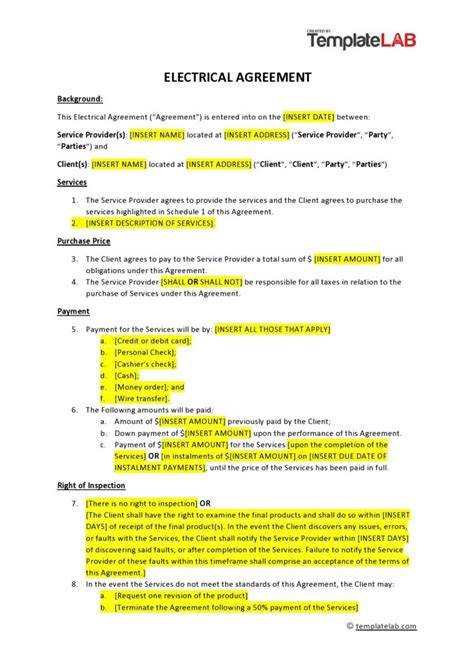 Best Electrical Contract Template For Contractors