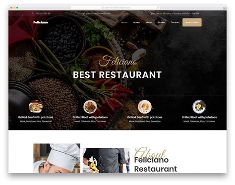 Best Website Templates For Restaurants In Website Builders