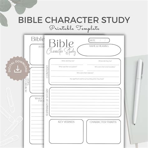 Bible Character Study Template