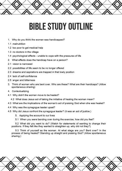 Bible Study Outline Template
