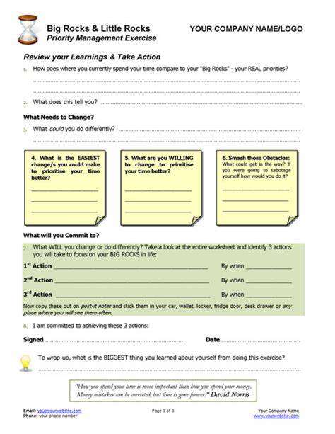 Big Rocks Planning Template