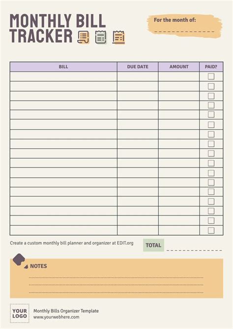 Bill Management Template
