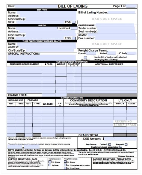 Bill-Of-Lading-Template-Excel
