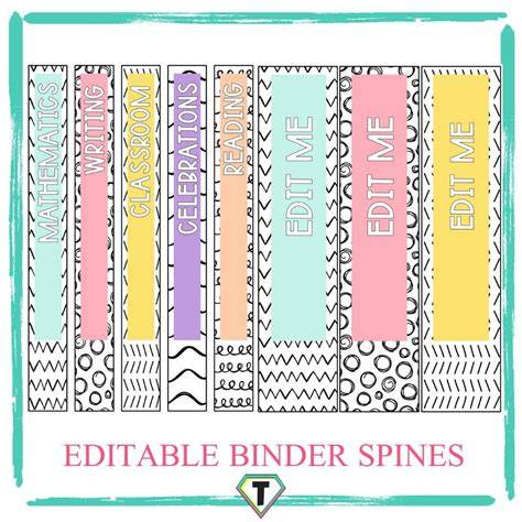 Binder Spine Template Free