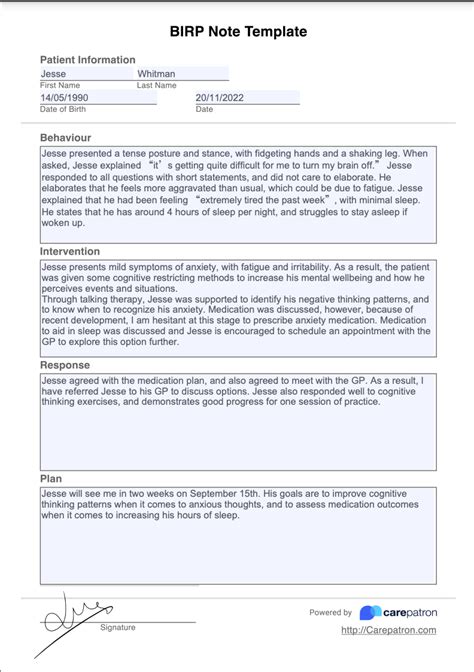 Birp Notes Template