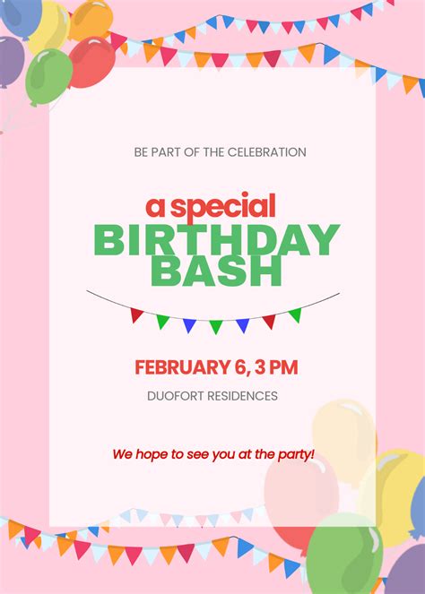 Birthday Announcement Template