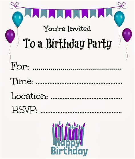 Birthday Invites Free Printable