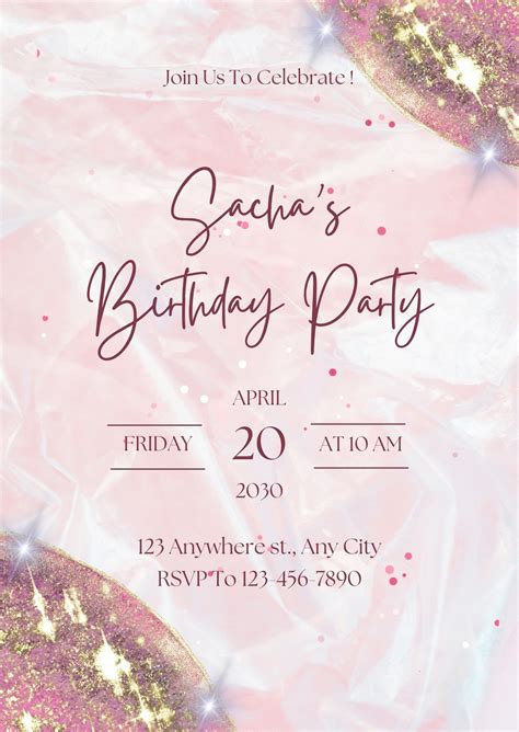 Birthday Party Invitations Free Template