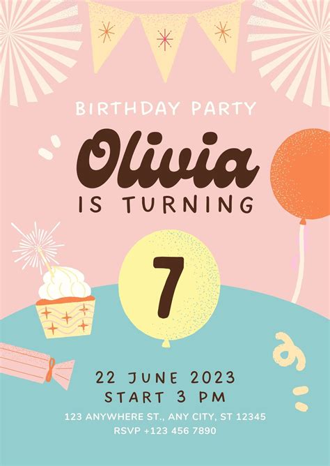 Birthday Party Invitations Template