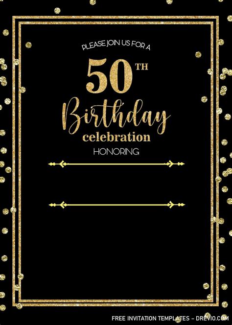 Black And Gold Invitations Templates Free