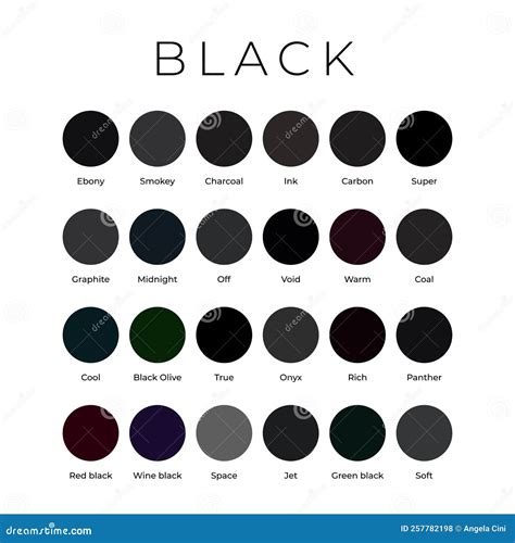 Black Colour Chart