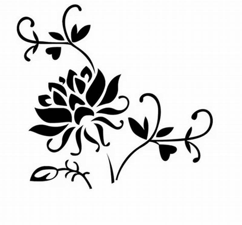 Black Flower Pattern Sticker