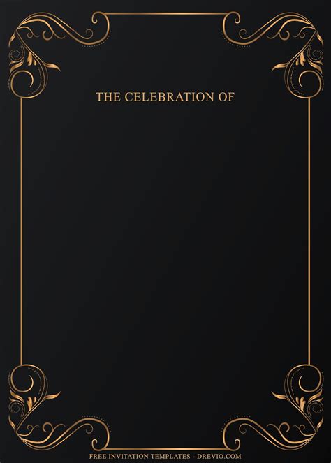 Black Gold Invitation Template