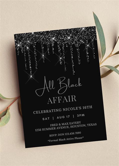 Black Invitation Template