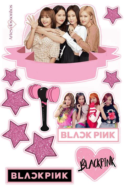 Black Pink Cake Topper Printable