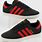 Black and Red Adidas Shoes