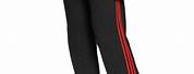 Black with Red Stripes Adidas Track Pants