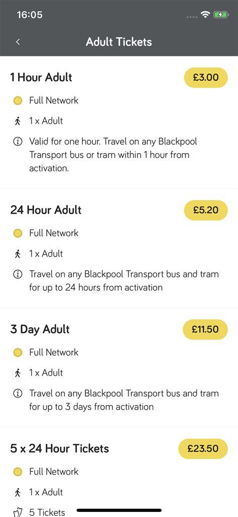 Blackpool Transport App ticketing
