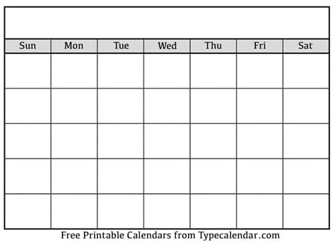 Blank Calendar Template Download