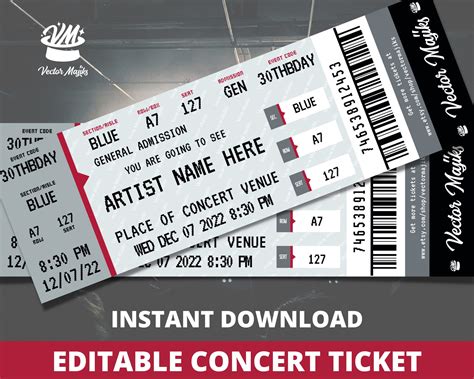 Blank Concert Ticket Template