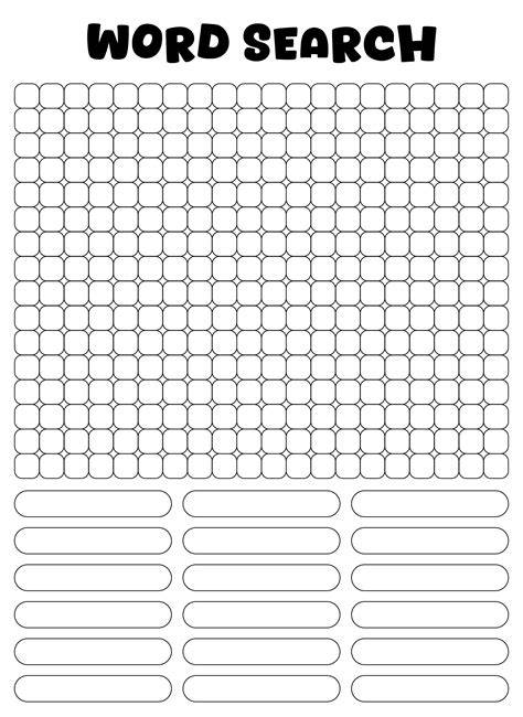 Blank Find A Word Template