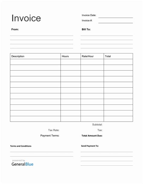 Blank Free Printable Invoice