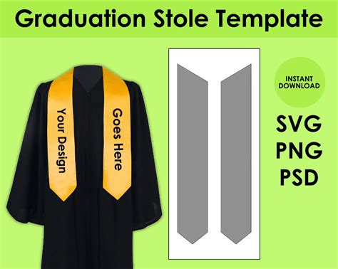 Blank Graduation Stole Template