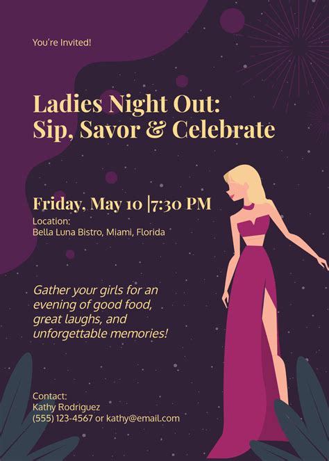 Blank Ladies Night Invitation Template Free