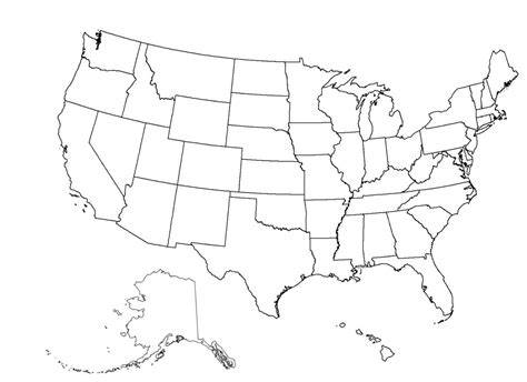 Blank Map Of Us States Printable
