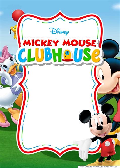 Blank Mickey Mouse Clubhouse Invitation Template
