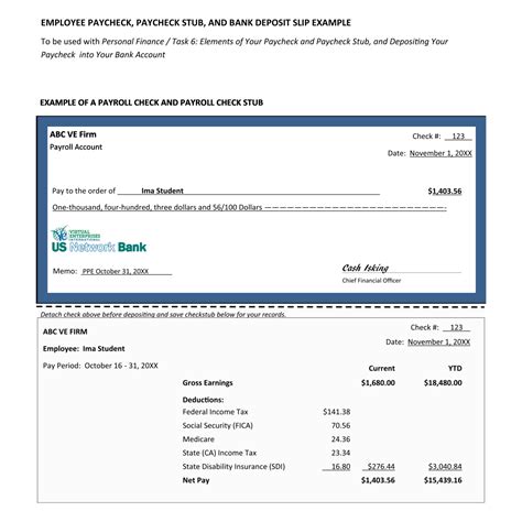 Blank Payroll Check Stub Template