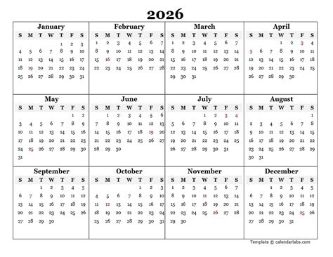 Blank Printable Calendar Free