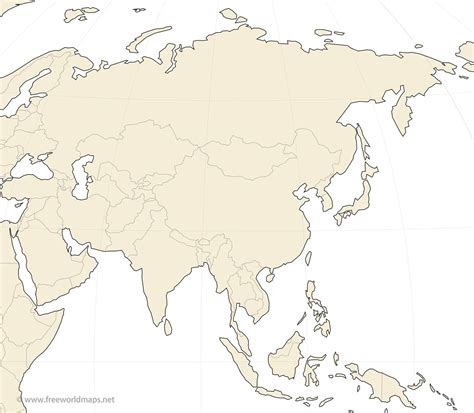 Blank Printable Map Of Asia