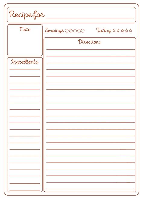 Blank Recipe Template