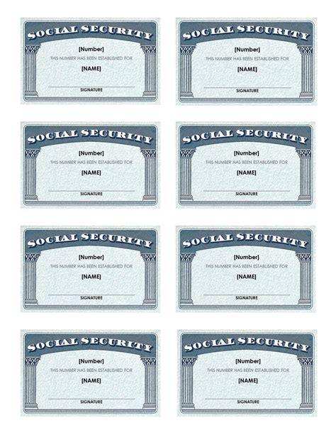 Blank Social Security Card Template