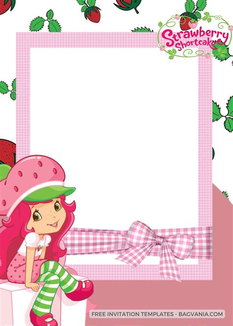 Blank Strawberry Shortcake Invitation Template