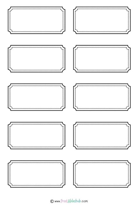 Blank Template For Tickets