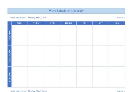 Blank Weekly Schedule Template Word