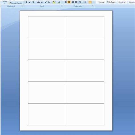 Blank Word Business Card Template