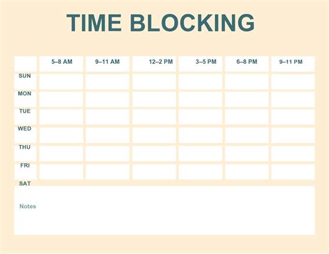 Block Schedule Templates