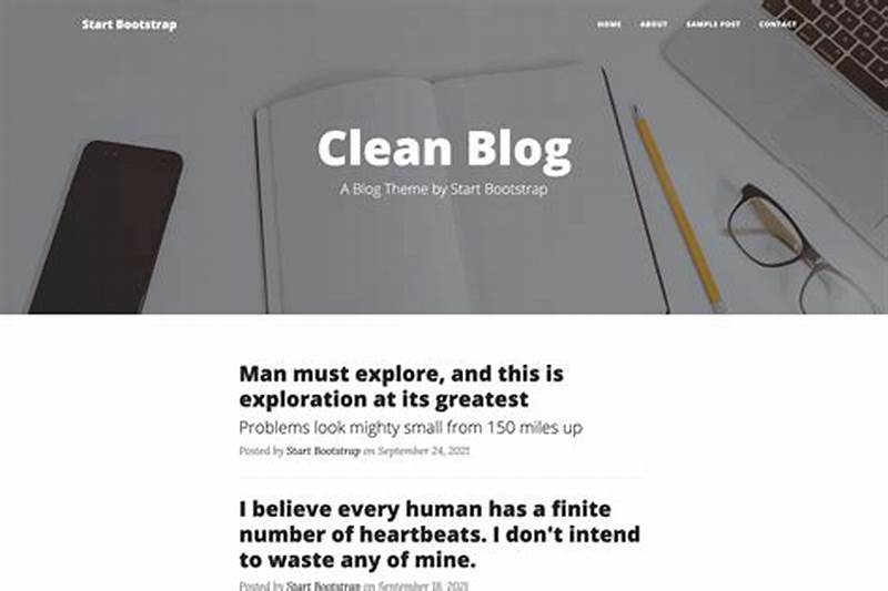 Blog Clean Minimal Bootstrap Template