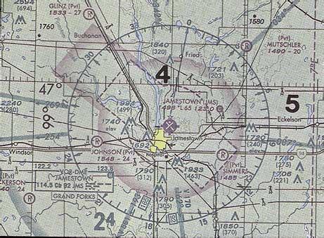 Blue Segmented Circle On Sectional Chart