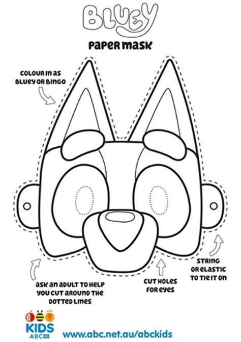 Bluey Face Template