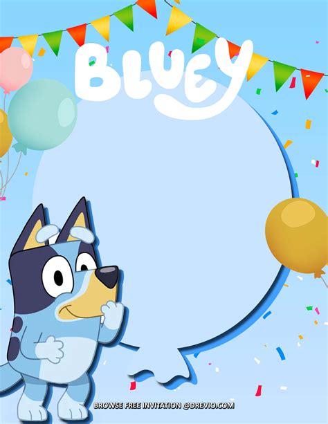 Bluey Invitation Template Free